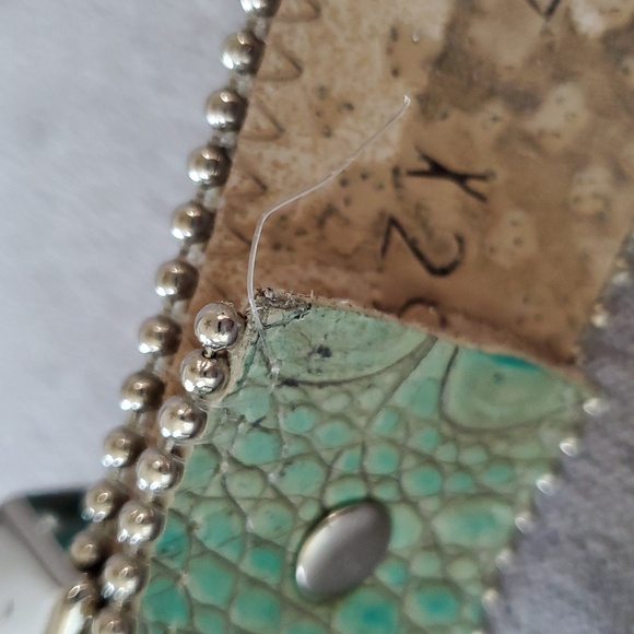 Exquisite b.b. simon Belt In Turquoise Italian Leather With Swarovski Crystals main image 6